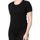 Black Cotton Round Neck Short Sleeve T-shirt
