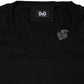 Black Cotton Round Neck Short Sleeve T-shirt