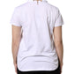White Chain Pearl Cotton Round Neck T-shirt