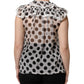 White Black Polka Dot Cotton Sleeveless Top