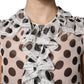 White Black Polka Dot Cotton Sleeveless Top