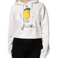 Ivory Cotton Printed Hooded Pullover Sweater