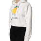Ivory Cotton Printed Hooded Pullover Sweater