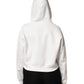 Ivory Cotton Printed Hooded Pullover Sweater