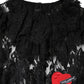 Black Cotton Floral Lace Women Blouse Top