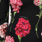Black Floral Long Sleeve Women Blouse Top
