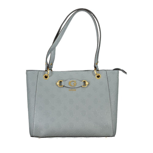 Light Blue Polyethylene Women Handbag