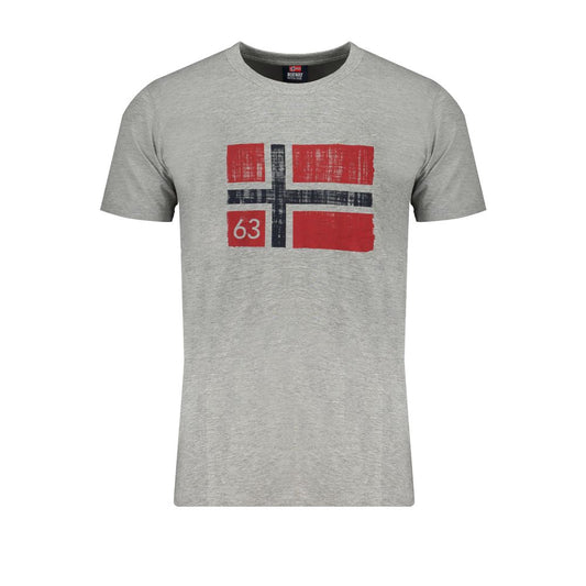 Gray Cotton Men T-Shirt