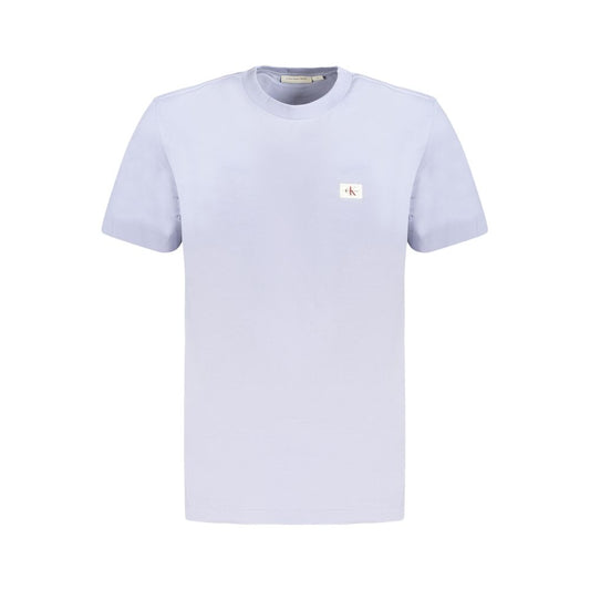 Light Blue Cotton Men T-Shirt