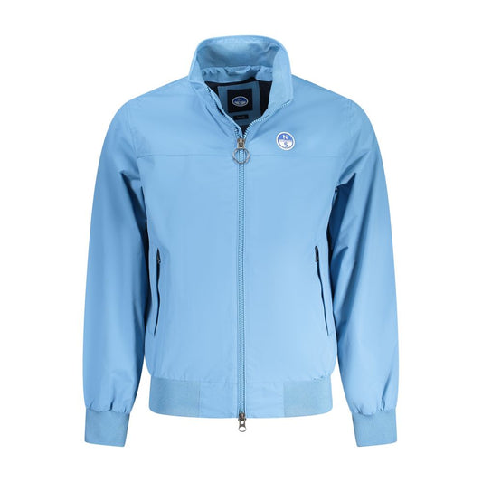 Light Blue Polyamide Men Jacket
