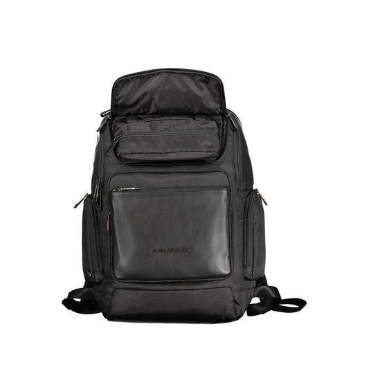 Black Recycled Polyethylene Men Backpack
