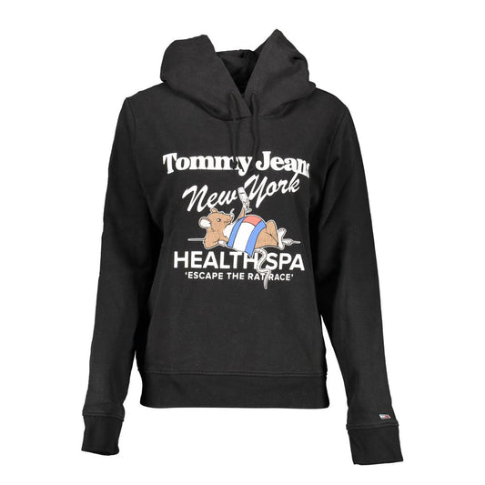 Black Cotton Women Hoodie
