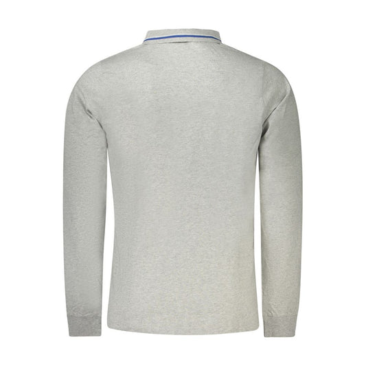 Gray Cotton Men Polo Shirt