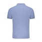 Blue Cotton Men Polo Shirt