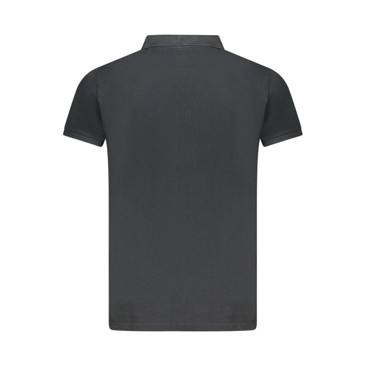 Black Cotton Men Polo Shirt