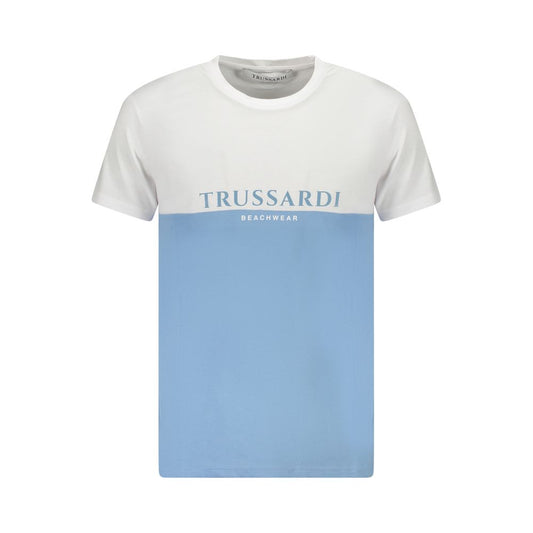 Light Blue Cotton Men T-Shirt