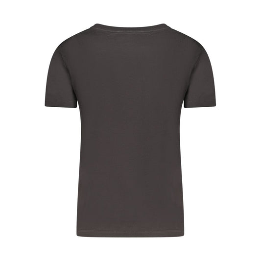 Black Cotton Women T-Shirt