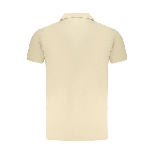Beige Cotton Men T-Shirt