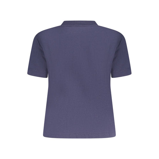 Blue Cotton Women T-Shirt