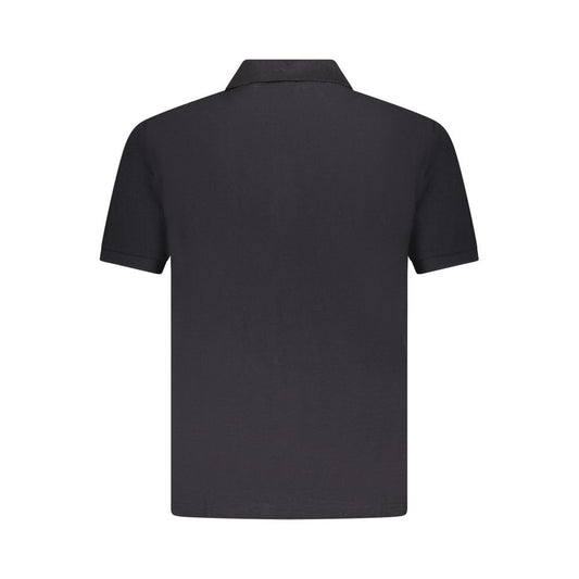 Black Cotton Men Polo Shirt