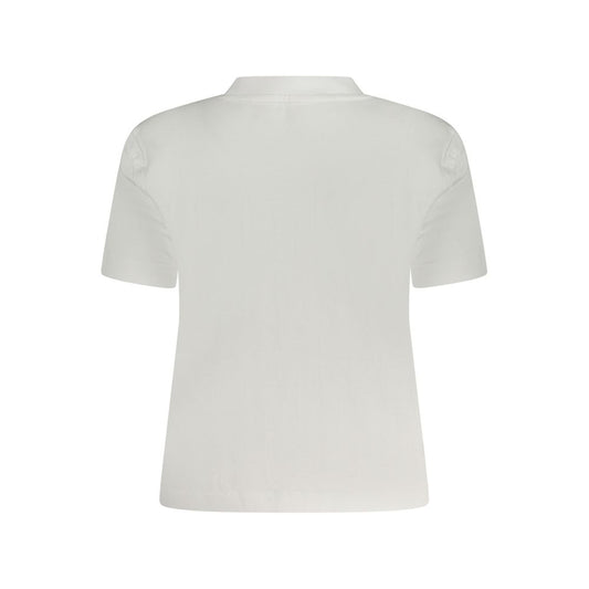 White Cotton Women T-Shirt