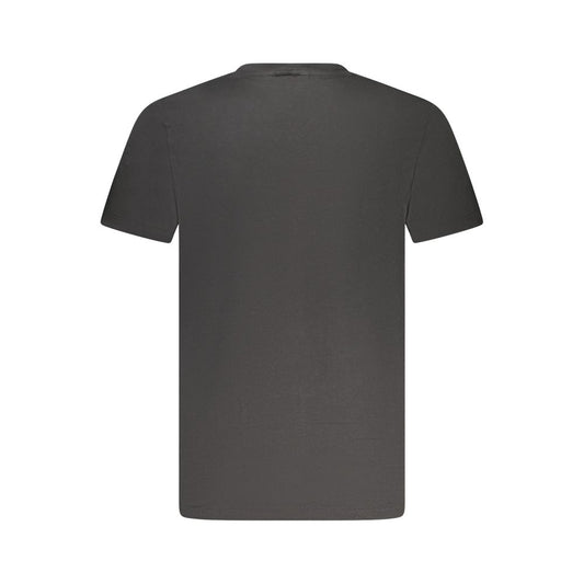Black Cotton Men V-Neck T-Shirt
