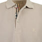 Pale Stone Cotton Collared Polo Shirt