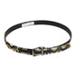 Multicolor Jacquard Leather Metal Buckle Belt