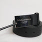Black Classic Silver Metal Logo Buckle Belt