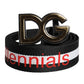 Black Cotton Logo Print DG Buckle Belt