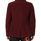 Maroon Corduroy Regular Fit Men Coat Blazer Jacket