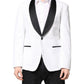 White Nylon Single Breasted Coat Blazer