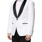 White Nylon Single Breasted Coat Blazer