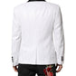 White Nylon Single Breasted Coat Blazer