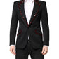 Black SICILIA CrystalEmbellished Coat Blazer