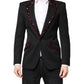 Black SICILIA CrystalEmbellished Coat Blazer