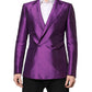 Purple Double Breasted Men Suit Coat Blazer