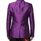 Purple Double Breasted Men Suit Coat Blazer