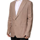 Beige TAORMINA Single Breasted Coat Blazer