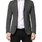 Black White Patterned Men Suit Coat Blazer