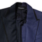 Navy Blue Double Breasted Suit Coat Blazer