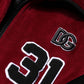 Red Black Cotton Logo FullZip Bomber Jacket