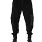 Black Cotton Cargo Jogger Sweatpants Pants