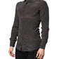 Dark Gray Silk GOLD Dress Formal Shirt