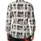 White Pineapple Print Long Sleeve GOLD Shirt