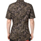 Multicolor Camouflage Button Down GOLD Shirt