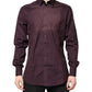 Burgundy Cotton GOLD Long Sleeves Shirt