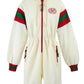 Cream Polyester Hooded Logo Sweatsuit