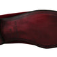 Bordeaux Velvet Loafers Gun Horseshoe Shoes