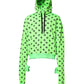 Green Polyester DGLogo Print Hooded Sweater
